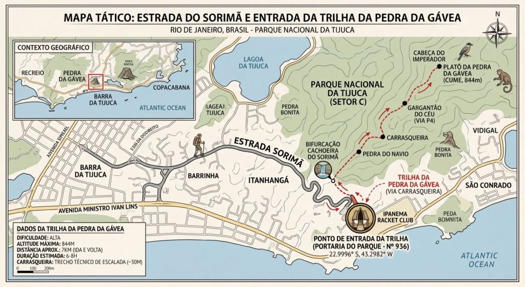  mapa com a Estrada do Sorimã
